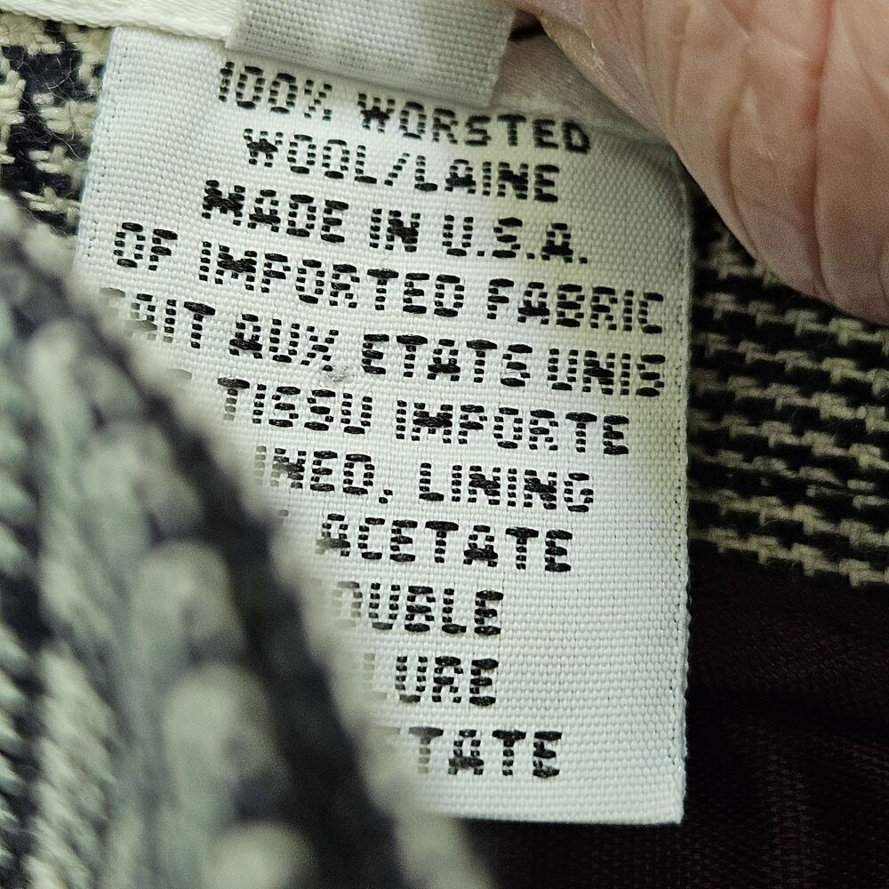 Vtg Talbots Women's Glen Check Plaid Wool Pants Pleated High Waisted Academia - Picture 8 of 8